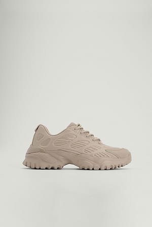 Taupe Baskets matelassés rétro