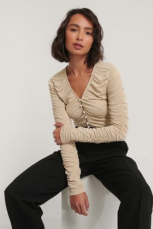 Beige NA-KD Trend Haut En Jersey