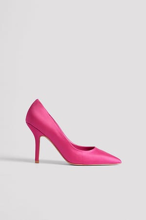 Magenta Escarpins satin