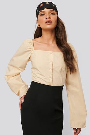 Beige NA-KD Trend Chemisier Col Carré