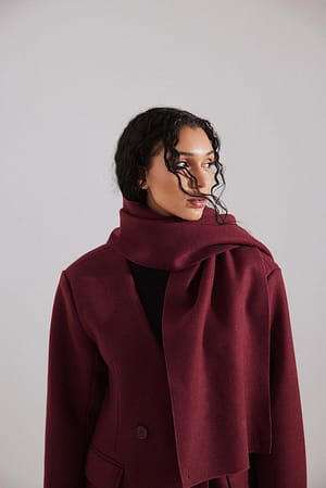 Wine Manteau avec écharpe