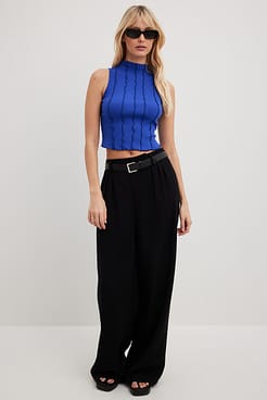 Seam Detail Rib Singlet Outfit