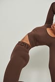 Brown Collants sans coutures taille haute