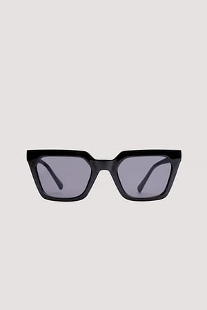 Black Lunettes de soleil carrées affilées