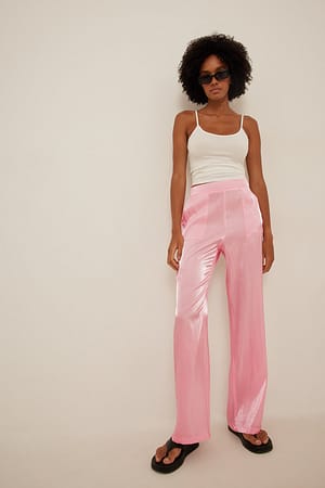 Pink Sheer Suit Pants