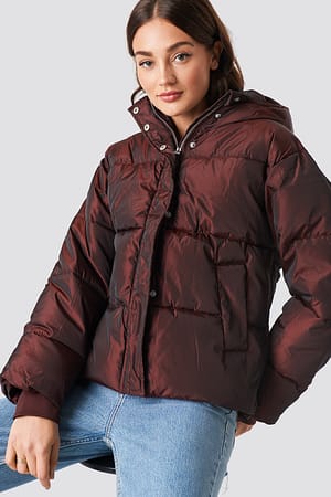 Burgundy Shiny Padded Jacket