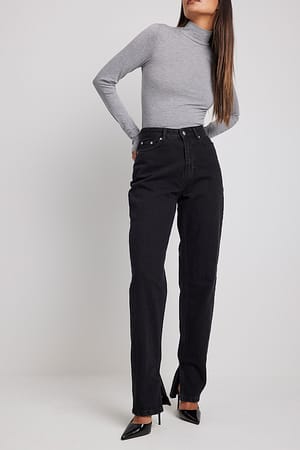 Deep Black Jean fendu sur le côté