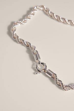 Silver Collier anneau torsadé en plaqué argent