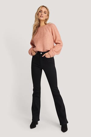 Black NA-KD Skinny Bootcut Jeans