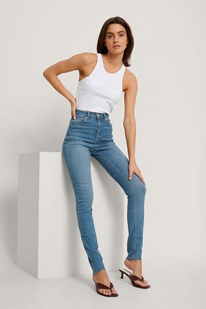 Mid Blue Jean slim taille haute