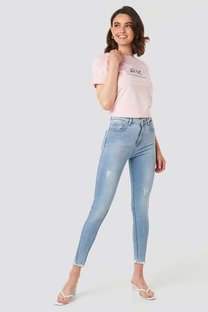 Light Blue Skinny Twisted Jeans