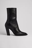 Black Bottes western à talon oblique