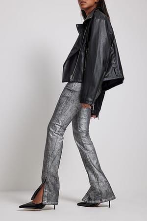 Silver Jean slim fendu