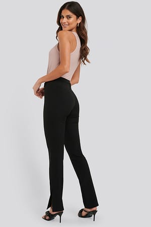 Black NA-KD Pantalons De Costume À Fente