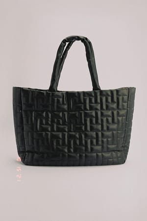 Black Matelassé tote Bag