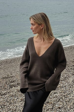 Brown Pull en maille douce