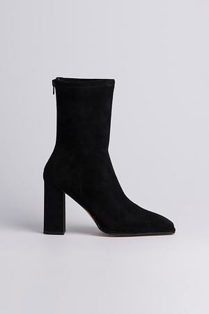 Black Carrée douce bottines