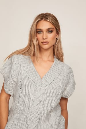 Light Grey Veste en maille