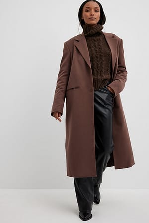 Brown Manteau coupe droite
