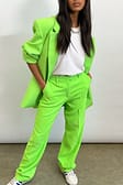 Lime Pantalon de costume droit recyclé