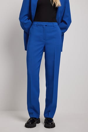 Cobalt Blue Pantalon de costume droit recyclé