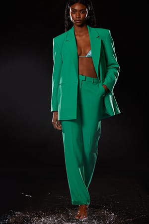 Apple Green Pantalon de costume droit recyclé