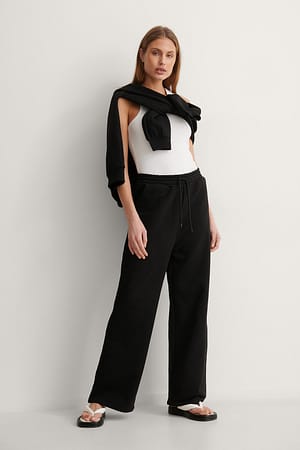 Black Pantalon de jogging droit