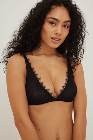 Black Soutien-gorge triangle en dentelle