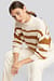 Striped Round Neck Oversized Knitted Sweater