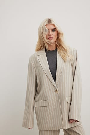 Stripe Blazer droit à rayures