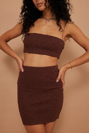 Brown Jupe courte structurée