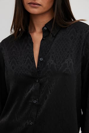 Black Chemise structurée à manches ballon