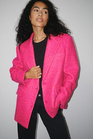 Pink Manteau style blazer structuré