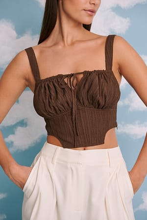 Brown NA-KD Trend Haut style corset structuré