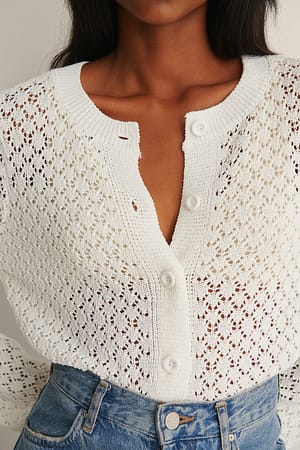 Offwhite Cardigan tricoté à structures