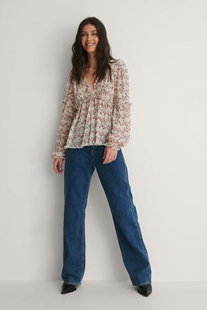 White Print NA-KD Boho Chemisier Structuré