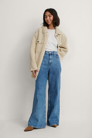 Mid Blue NA-KD Jean large ample recyclé