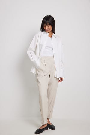 Sand Pantalon de costume habillé à ourlets retroussés