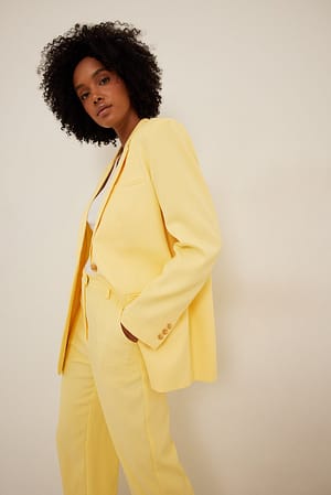 Light Yellow Blazer oversize habillé