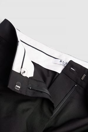 Black Pantalon de costume à jambe droite