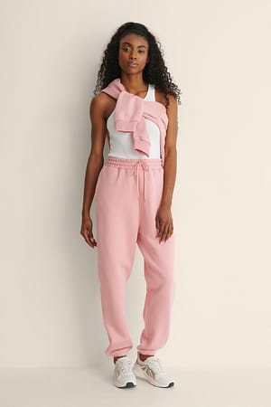 Pink Pantalon de survêtement effilé