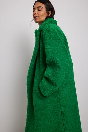 Green Manteau en peluche