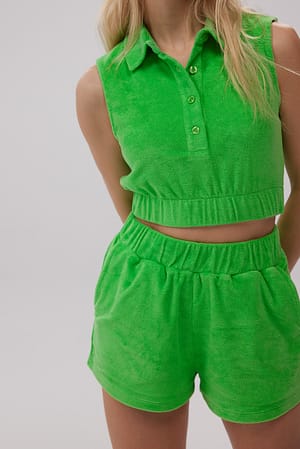 Bright Green Haut en tissu éponge