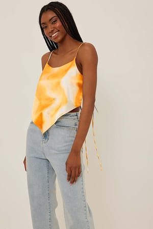 Yellow Print Haut lacé