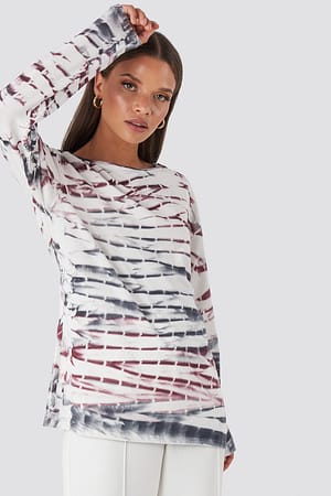 Purple NA-KD Trend Tie Dye Long Sleeve T-shirt