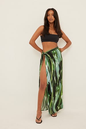 Palm Print Maxi jupe