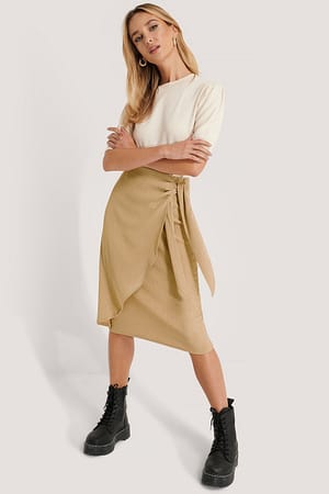 Beige NA-KD Jupe À Nouer À La Taille