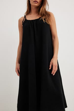 Black Robe midi à bretelles nouées