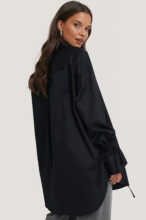 Black Chemise manches à noeuds