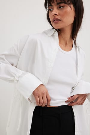 White Chemise manches à noeuds